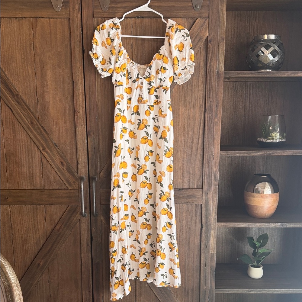 Eve Orange and White Floral Maxi Dress